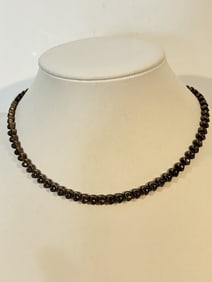 Vintage Sterling Silver marcasite heart choker Necklace sz 14" missing stones