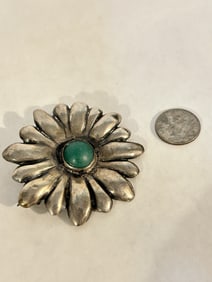 Vintage Sterling Silver floral flower Brooch