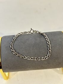 Vintage sterling silver link Bracelet 7"