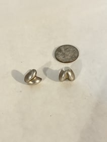 Vintage Sterling Silver post heart Earrings