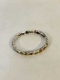 vintage cloisonne bangle bracelet 8"
