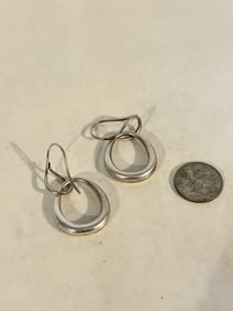 Vintage Sterling Silver tiffany style Earrings