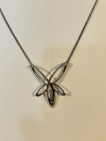 Nambe Sterling Silver 925 Designer Signed Modernist Link Pendant Necklace sz 17"