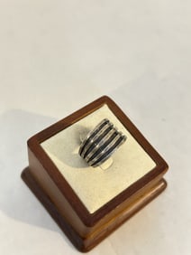 Vintage sterling silver modernist Ring sz 7