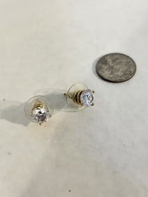 Vintage Sterling Silver Tourmaline post Earrings