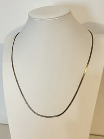 Vintage Sterling Silver herringbone Necklace sz 22"