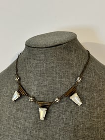 Vintage old 1800s brass statement Necklace
