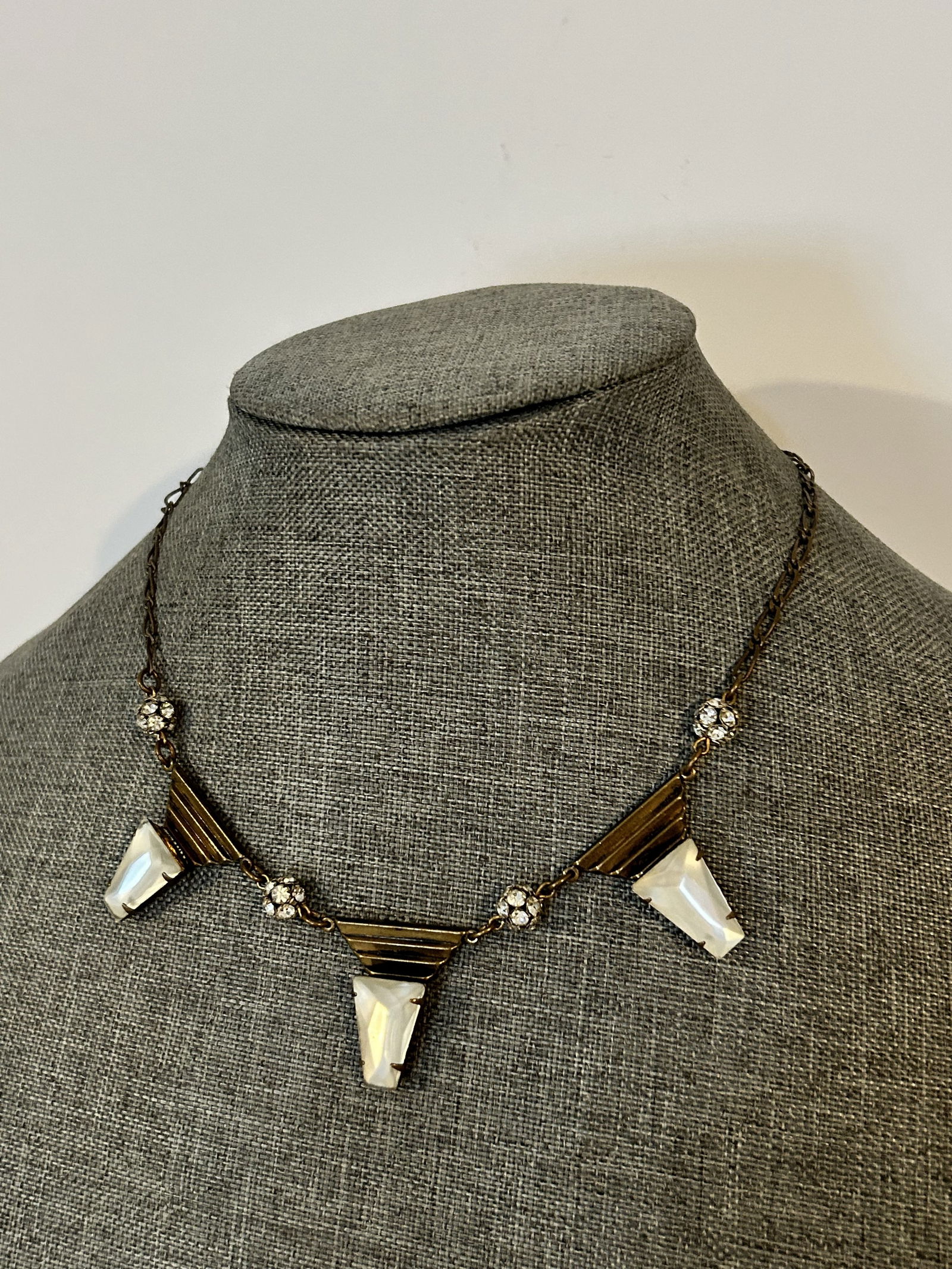 Vintage old 1800s brass statement Necklace (1 of 4)