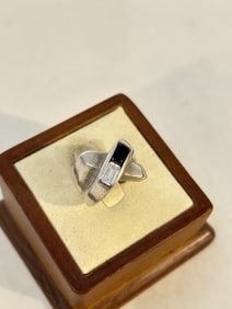 Vintage sterling silver modernist Ring sz 6