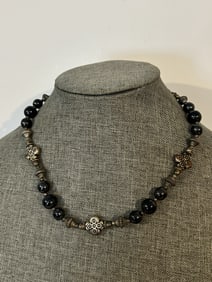 Vintage 1920s Beaded onyx Necklace