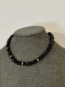 Vintage Beaded Western Germany Onyx Necklace