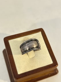 Vintage sterling silver modernist Ring sz 8