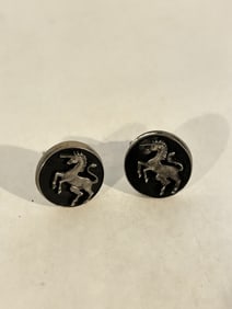 Vintage F & S Sterling Silver Sterling Unicorn Cufflinks