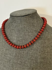 Vintage red/pink Beaded Necklace