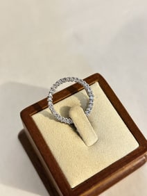 vintage rhinestone Sterling Silver Ring sz 8