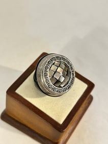 Vintage Sterling Silver mother of pearl Ring sz 8