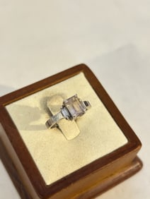 Vintage sterling silver Amethyst Ring sz 7