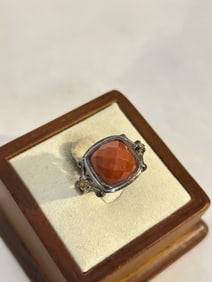 Vintage sterling silver Tourmaline Ring sz 7
