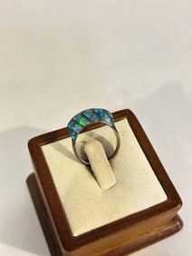 Vintage Sterling Silver Opal Ring sz 7
