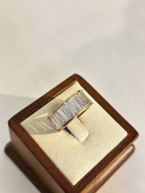Vintage Sterling Silver vermeal tourmaline band Ring sz 8