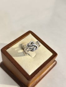 Vintage Sterling Silver mexico double Ring sz 9