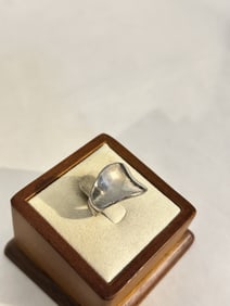 Vintage Sterling Silver modernist Ring sz 7