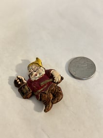 Vintage Antique 1938 Disney Ent. Santa Pin, Brooch, Disneyania
