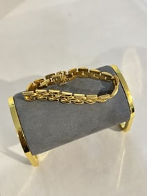 Vintage Sterling Silver vermeal Italy Bracelet sz 7"