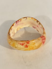 Vintage floral flower acrylic Bracelet 7"