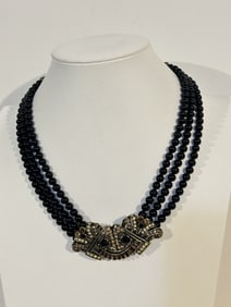 3 Strand HEIDI DAUS Vintage Beads 20" Necklace