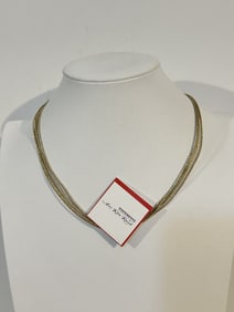 vintage amy kahn russell sterling 5 strand necklace 17"