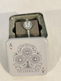 Vintage fossil ladies crystal Watch works great NOS