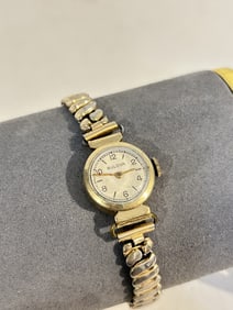VTG Bulova Watch Women 10K Gold Plated 1950 Swiss Made Manual Wind Works Great!