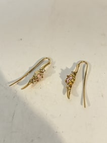 Vintage 14K CZ Earrings