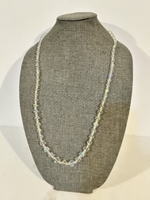 Vintage Old Austrian crystal heavy Beaded Necklace 31"