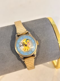 Vintage Barbie 71 Mattel Blue enamel mech Watch works great!!