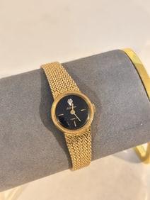 Vtg Armitron Diamond Watch Women 19mm Gold Tone works great!!!
