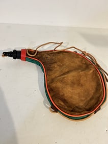 Vintage Bota Suede Leather Water Wine Bag Canteen Made In Spain