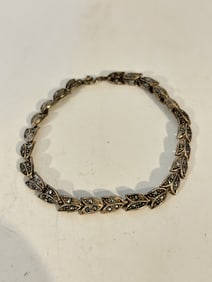 Vintage Sterling Silver marcasite Bracelet 7"