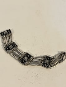 Vintage Sterling Silver Mexico 37 gram Bracelet 7.5"