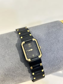 Vintage Seiko Quartz Tank Black Dial Watch 2P20-5130 works great!!! Has light scratches to face