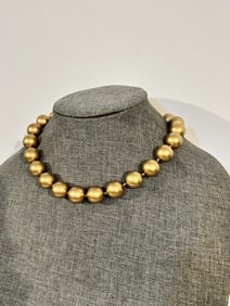 Necklace VTG Carolee gold Baroque Pearl beaded Statement 14"