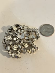 Vintage Rhinestone FLORAL Brooch