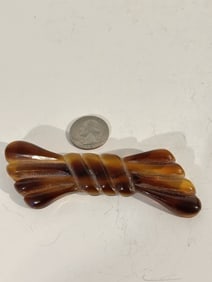 vintage acrylic large bow brooch 4 1/2" signed Sharra Tagano
