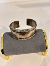 Vintage Sterling Silver FAS Cuff Bracelet 7"