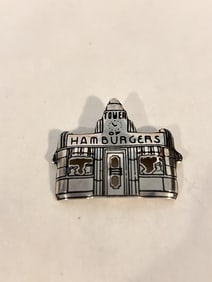 Vintage Sterling Silver White Tower Hamburgers pin