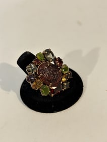 CN PJM Ring multi color gem stone sz 9
