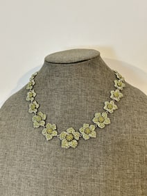 Vintage Suzanne Somers Flower Bracelet "Love in Bloom" Crystals 16"