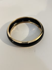 Vintage black enamel Bracelet 6"