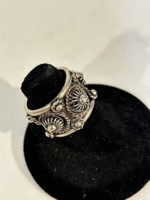 Vintage Sterling Silver mexico modernist Ring sz 7